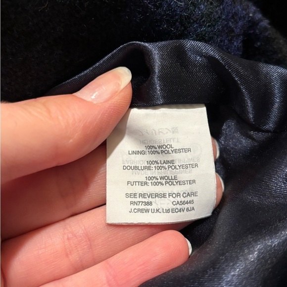 J. Crew Black Watch Tartan Wool Blue and Green Plaid Autumn Winter Coat Size 2 - Picture 12 of 12